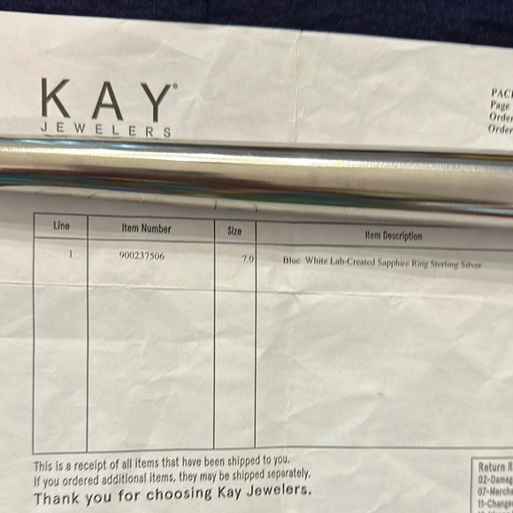 Blue and White Lab Created Sapphire Sz6 Ring Sterling Silver - Picture 13 of 13